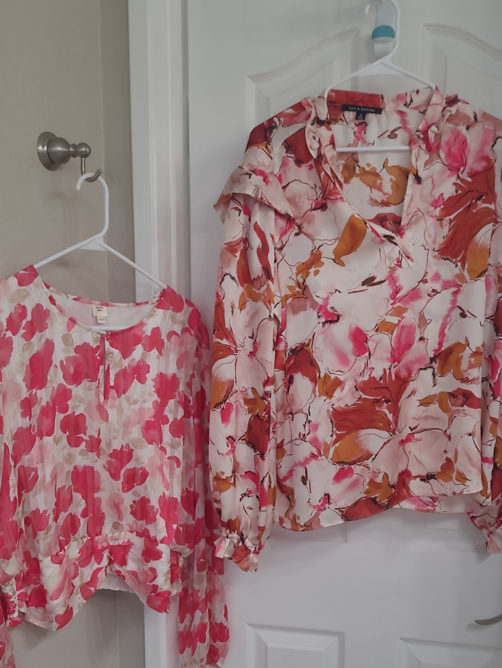 2/$17 Women's Floral Blouses  in Pink & Coral